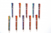 Długopisy wielokolorowe przeźroczyste 6 kolorów 10szt.